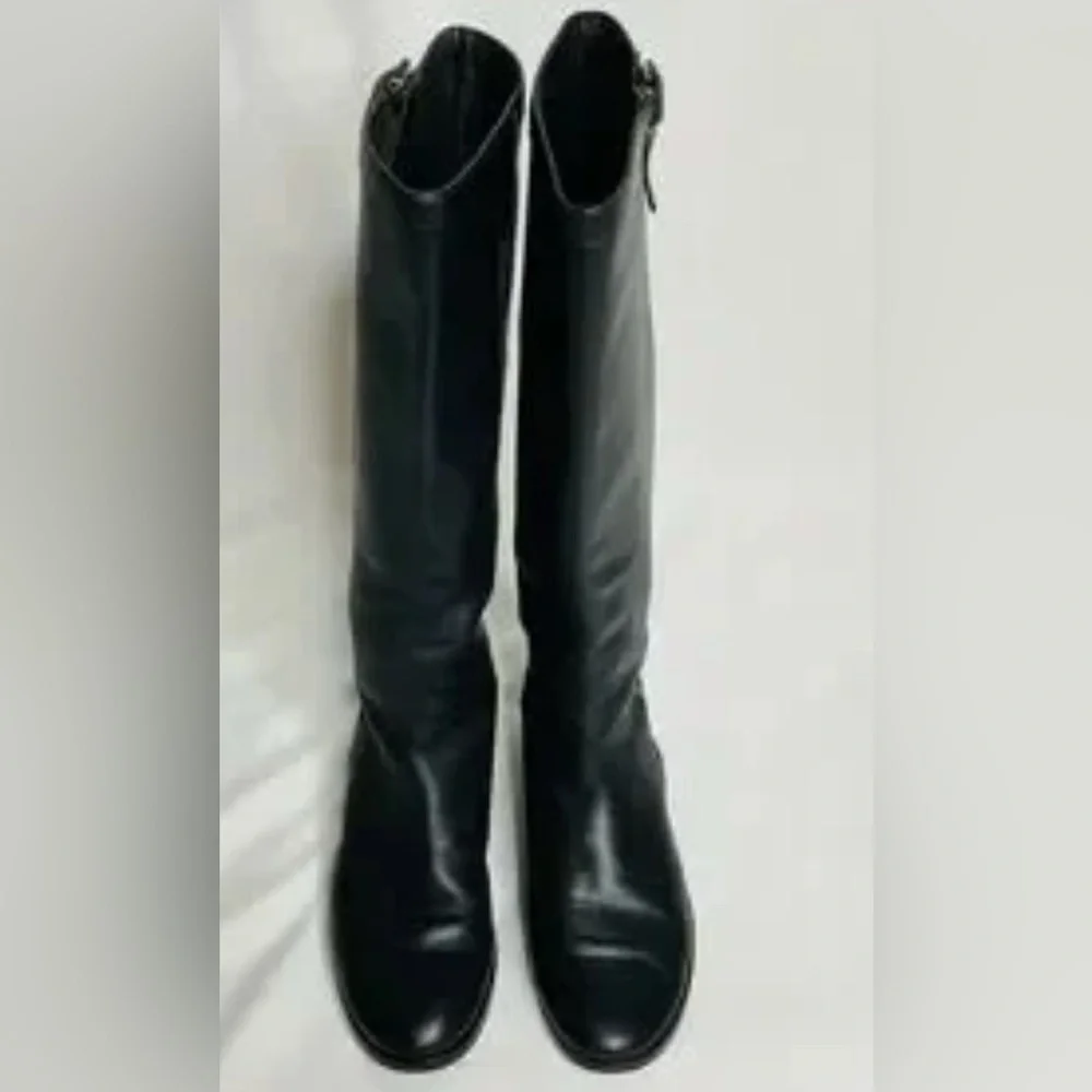 J. Crew Black Leather Knee Boots
